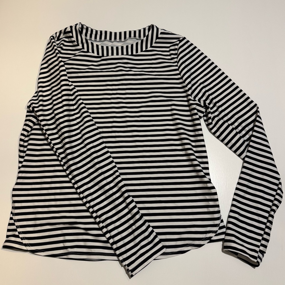 DSG Black and White Striped UPF Sun Shirt